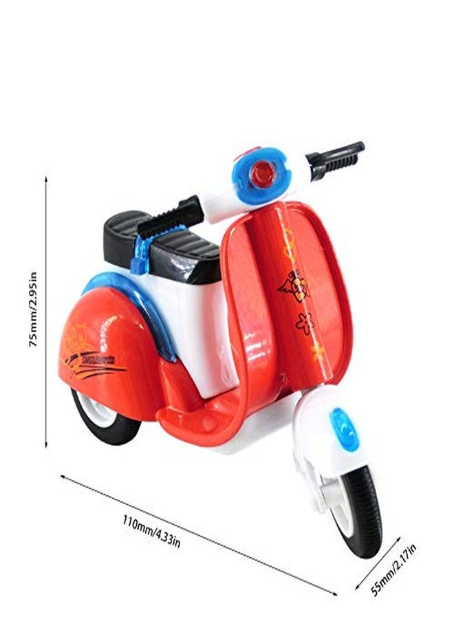 IndusBay® Pack of 4 Mini Die Cast Metal Scooter Vehicle Toy with Pull Back Action and Workable Steering - (4 inches) - Image 2
